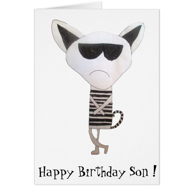 Guay Cat con gafas de sol cumpleaños (Frente)
