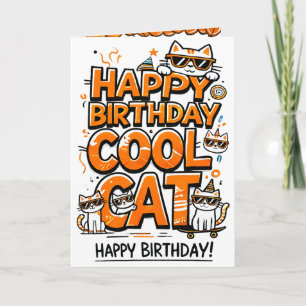 Guay Cat con tarjeta de cumpleaños Naranja Shades
