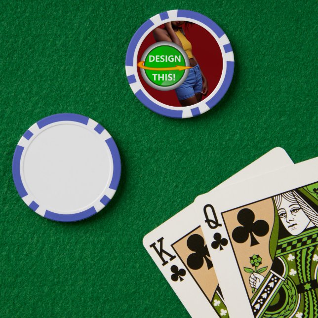 ¡Guay! Chips de póquer - Azul - Personalizado (Mesa de Poker (Doble))