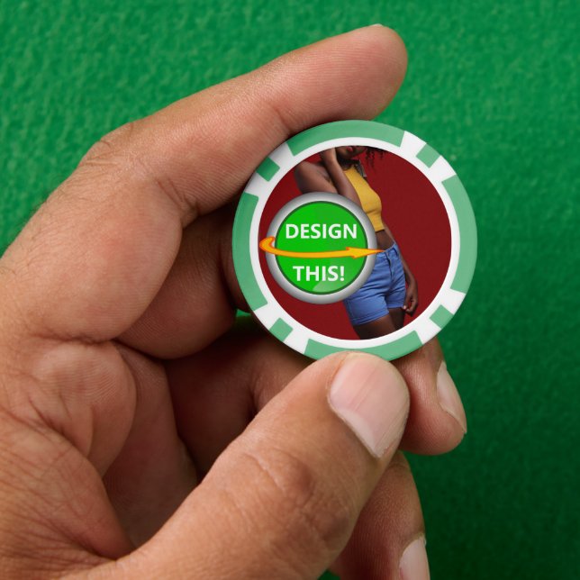 ¡Guay! Chips de póquer - Verde - Personalizado (Mano)