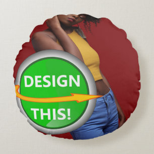 ¡Guay! Cojín decorativo redondo Algodón de 16" - P