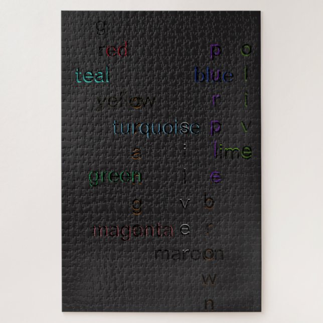 Guay, coloridos rompecabezas negros casi sólidos (Vertical)