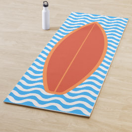 Guay Dark Naranja Blue Waves Surfing Yoga Mat