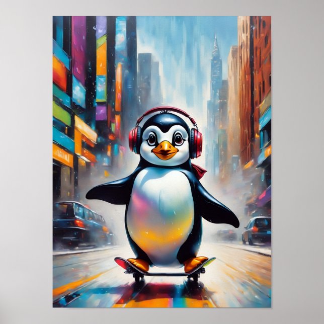 Guay de pintura de arte digital pingüino (Frente)