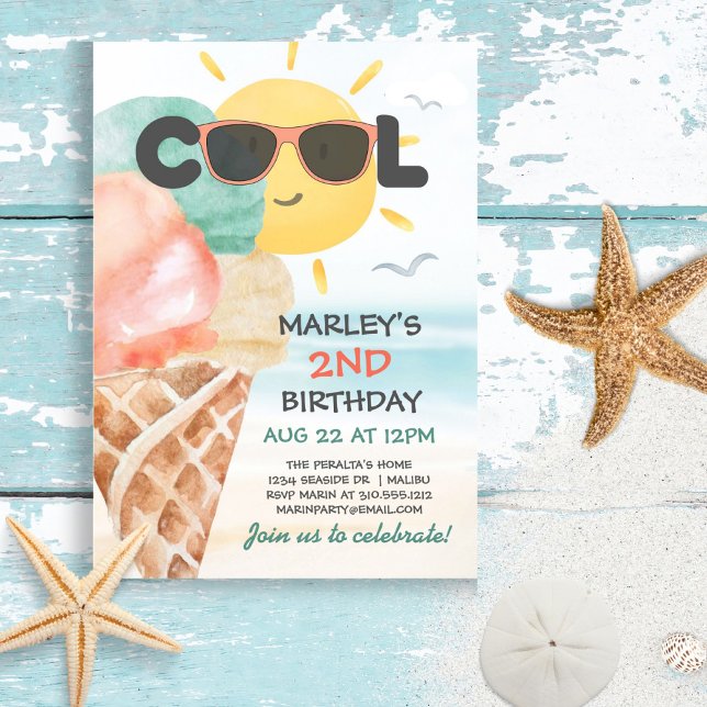 Guay de verano | Invitación de cumpleaños a Ice Cr (Subido por el creador)