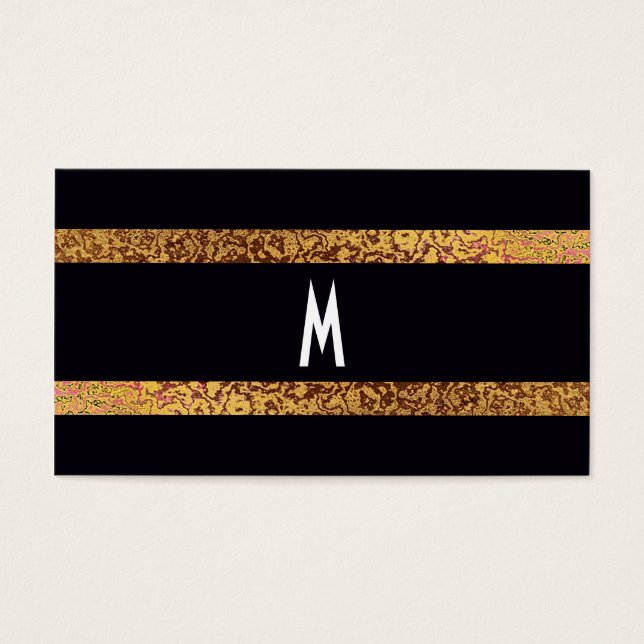 Guay Elegant Black/Gold Modern Retro Save-the-Date (Frente)