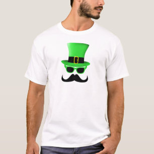 Guay Funny St. Patrick's Day Mustache Top hat Man