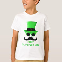 Guay Funny St. Patrick's Day Mustache Top hat Man
