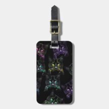 ¡Guay Gats on Black! Etiqueta de portaequipajes pa