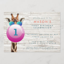 Guay Giraffe y Bubblegum| Invitación de fiesta