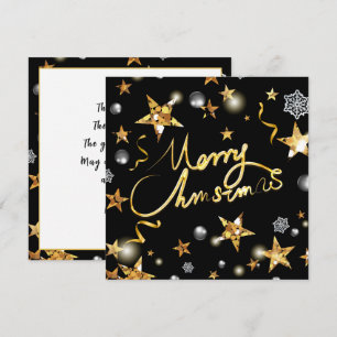 Guay Gold Black Stars Moda metálica Feliz Navidad