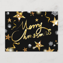 Guay Gold Black Stars Moda metálica Feliz Navidad