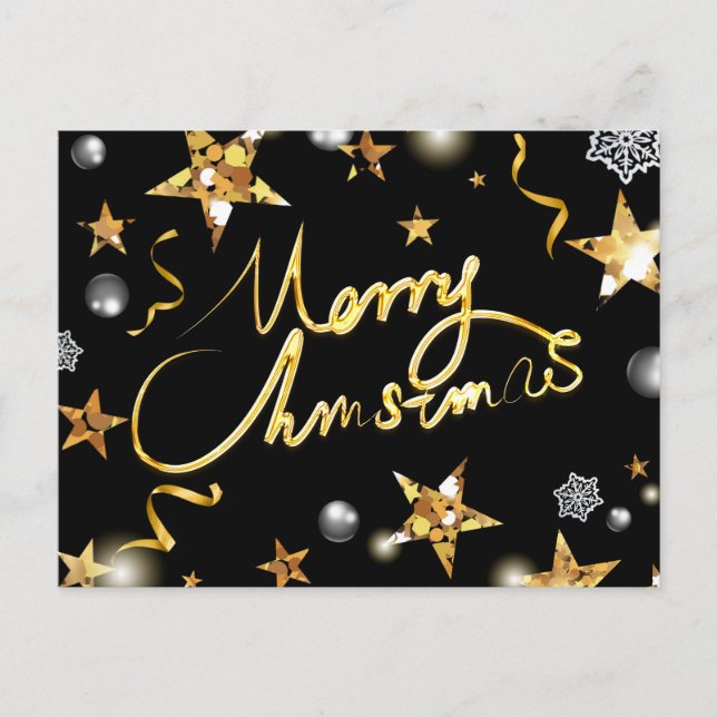 Guay Gold Black Stars Moda metálica Feliz Navidad (Anverso)