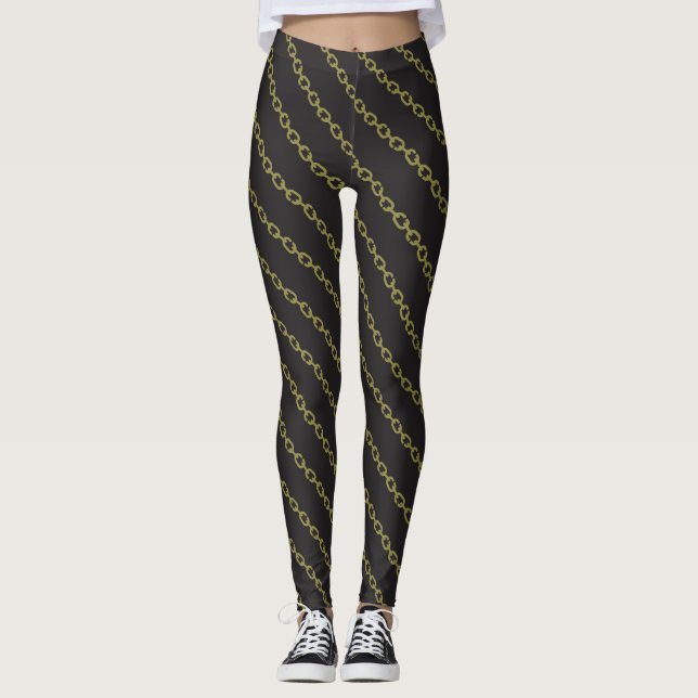 Guay Gold Chains Black Leggings (Anverso)