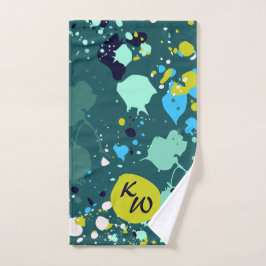 Guay Green Paint Splatter Initials Sweat