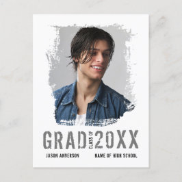 Guay Grunge White 1 Foto Graduada Invitación