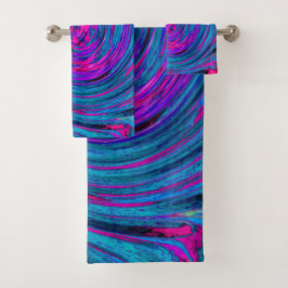 Guay Hot Pink, Purple and Blue Abstract Retro