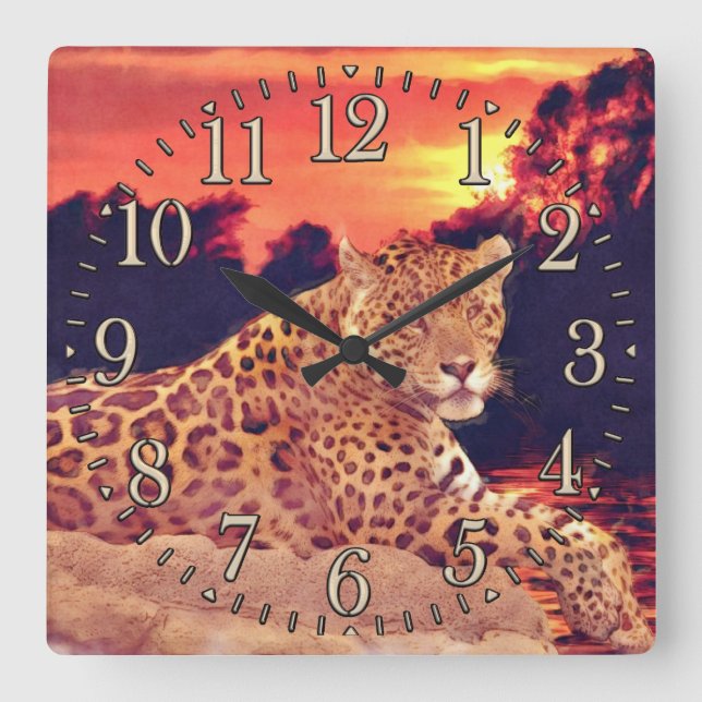 Guay Jaguar en el reloj de pared de vida silvestre (Anverso)