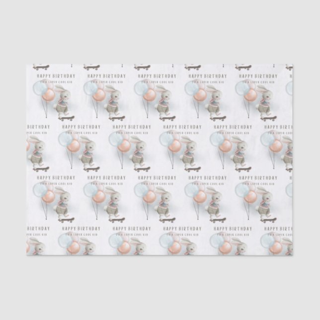 Guay Kid Bunny En Papel De Tejido En Skateboard (Anverso)