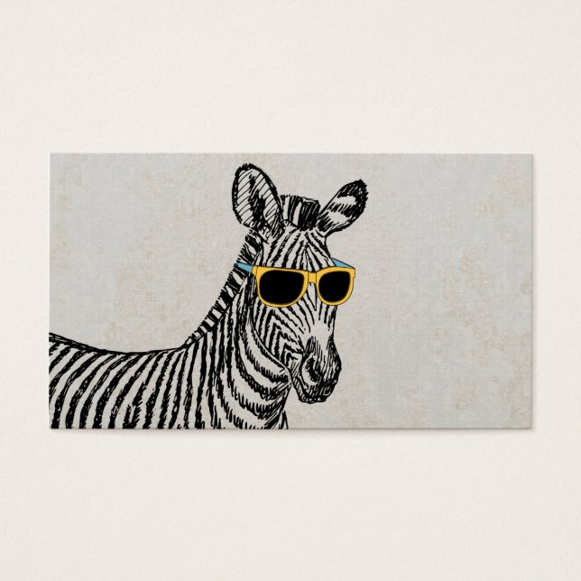 Guay lindo y divertido sketch de cebra con gafas d (Frente)