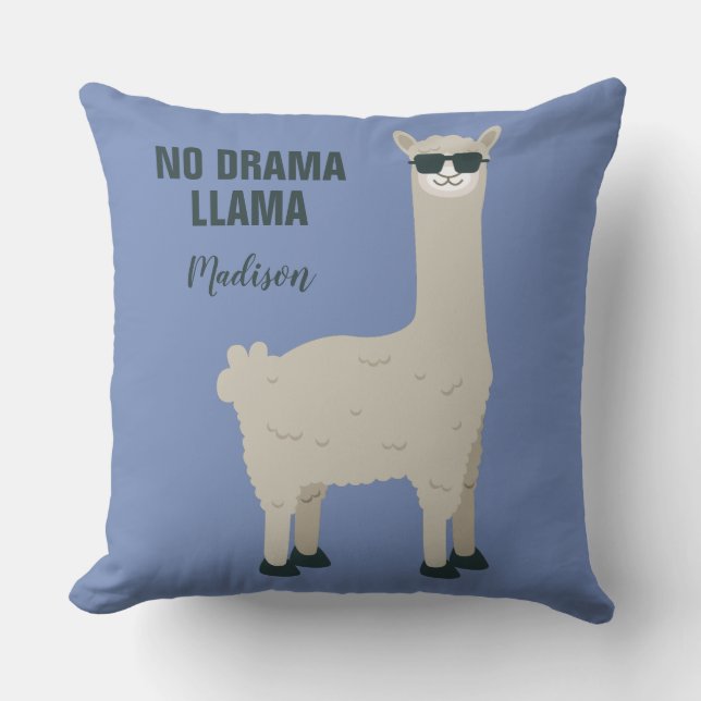 Guay Llama nombre personalizado y almohadas de lan (Anverso)