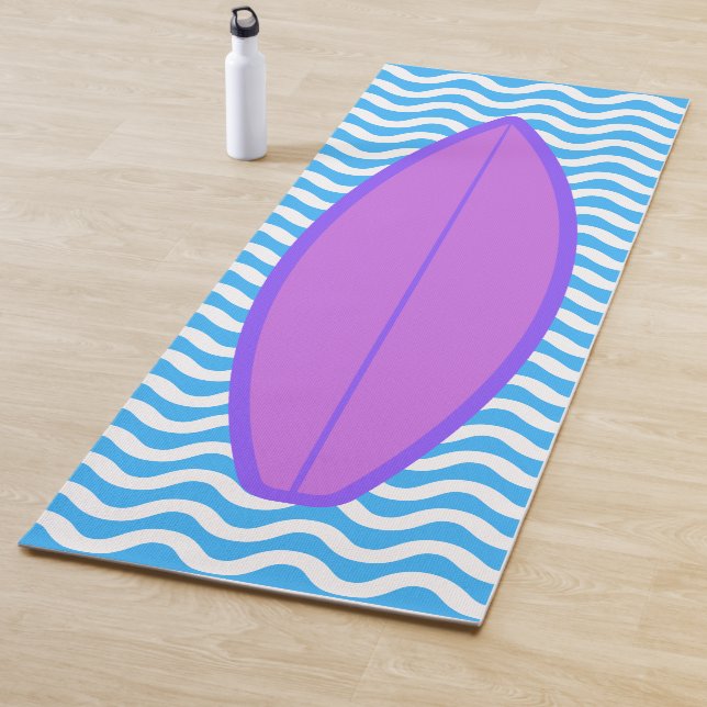 Guay Magenta Blue Waves Surfing Yoga Mat (In situ)