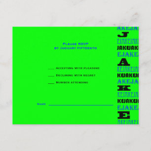 Guay Moderno Bar Mitzvah RSVP Azul negro