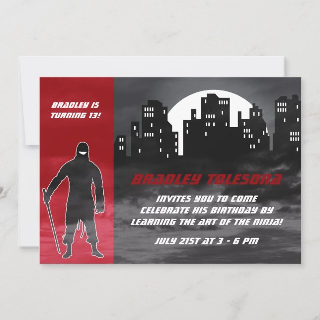 Guay Ninja en la invitación al cumpleaños de la ci (Anverso)