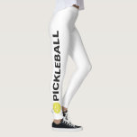 Guay Pickleball Leggings Yellow Ball Personalizado<br><div class="desc">Las leggings perfectas para los amantes del pickleball. Leggings de alta calidad con la palabra PICKLEBALL y un pickleball amarillo a cada lado. Agregue el texto de su personalizado, como un nombre de club o de equipo. Diversión para juego social casual o juego de torneos - cambia fácilmente el color...</div>
