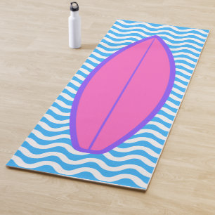 Guay Pink Blue Waves Surfing Yoga Mat