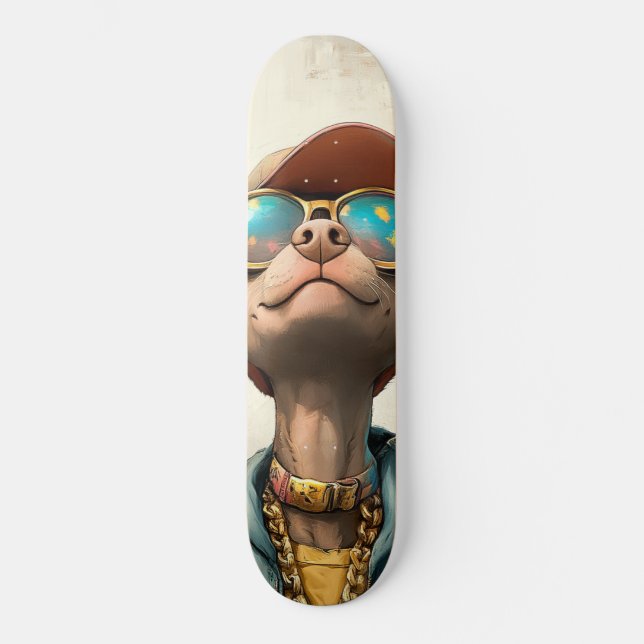 Guay Pup Vibes - Skateboard de arte de perro de es (Anverso)