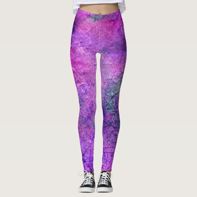 Guay Purple Leggings con apariencia de escotilla (Anverso)