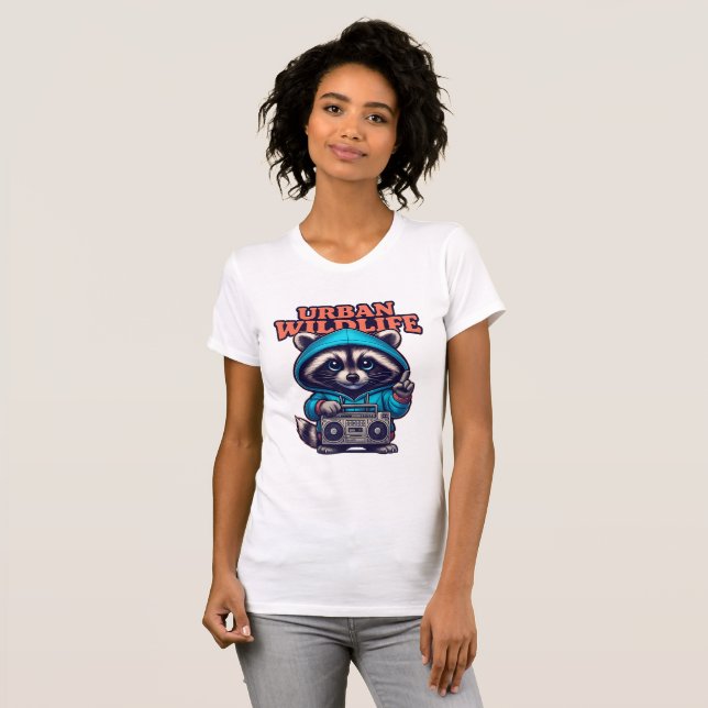 Guay Raccoon con la camiseta Boombox (Anverso completo)