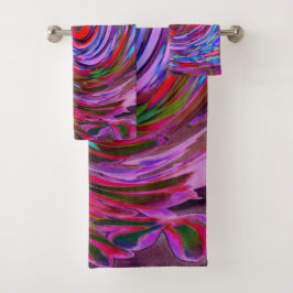 Guay Red, Blue and Pink Abstract Floral Swirl