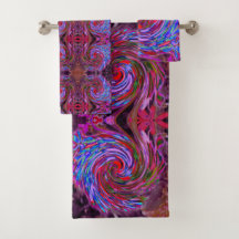 Guay Red, Blue and Pink Abstract Floral Swirl