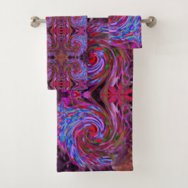 Guay Red, Blue and Pink Abstract Floral Swirl