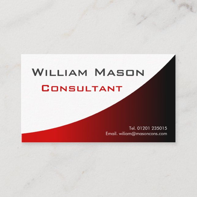 Guay Red White Curved, tarjeta profesional de visi (Anverso)
