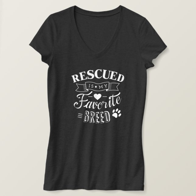 Guay Rescued es mi camiseta negra de raza favorita (Anverso del diseño)