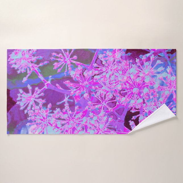 Guay Resumen de la naturaleza retro en rosa calien (Toalla de baño)