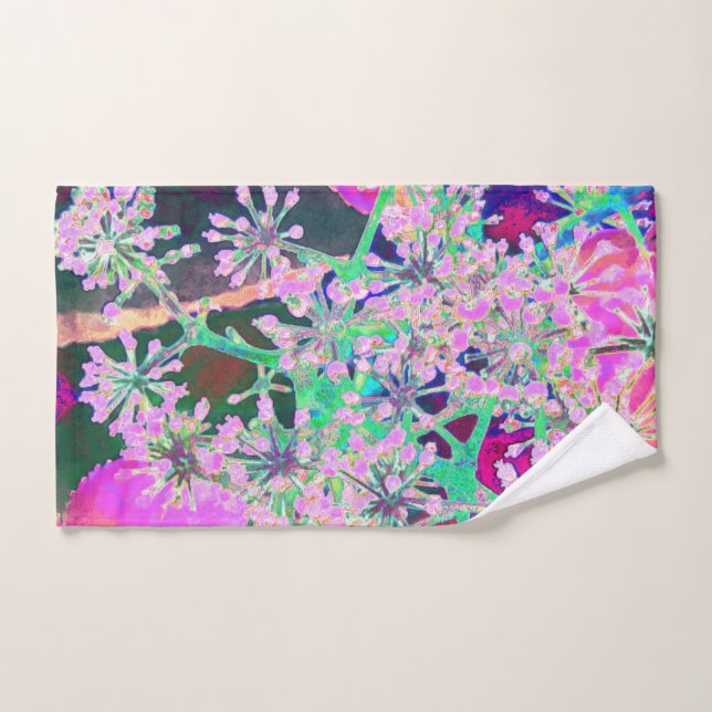 Guay Resumen de la naturaleza retro en verde rosa  (Toalla de mano)