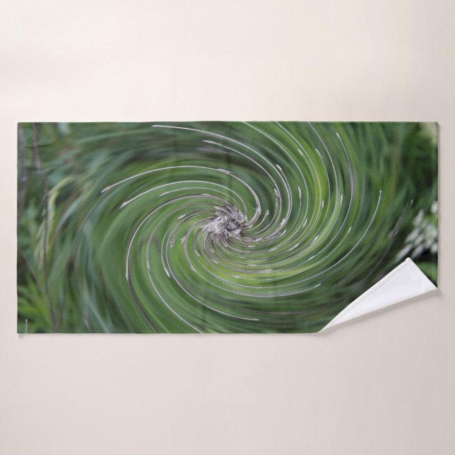 Guay Resumen Retro Chartreuse Giro floral verde (Toalla de baño)