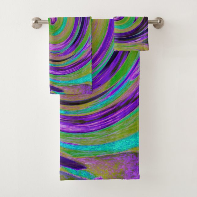 Guay Retro Purple and Chartreuse Liquid Art Swirl (In situ)