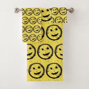 Guay Seted Happy Sonriente patrón de cara amarillo