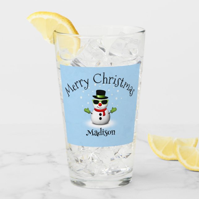 Guay Snowman Merry Christmas Personalizado (Anverso (hielo))
