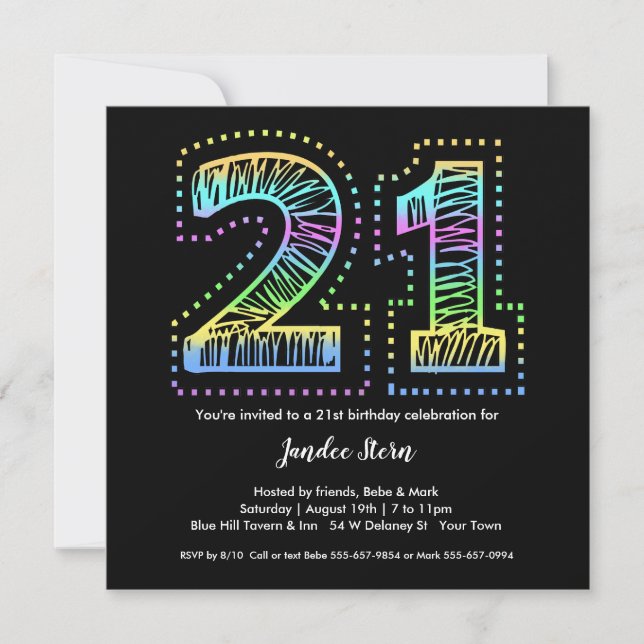 Guay sobre la invitación a la fiesta de cumpleaños (Anverso)