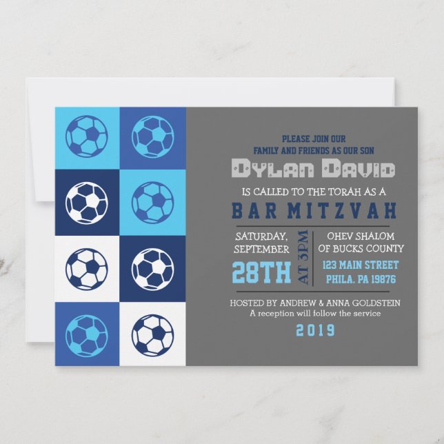 GUAY SOCCER Bar Mitzvah Invitación (Anverso)