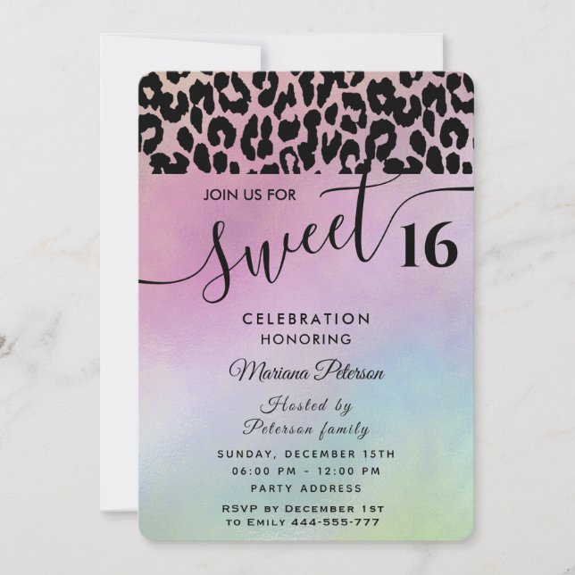 Guay Trendy atractivo leopard dulce 16 Invitación (Anverso)