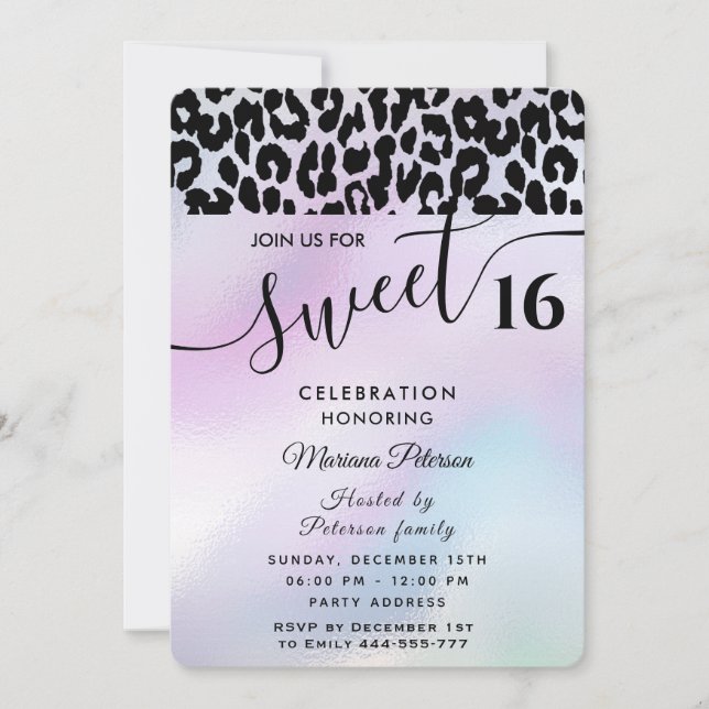 Guay Trendy atractivo leopard dulce 16 Invitación (Anverso)