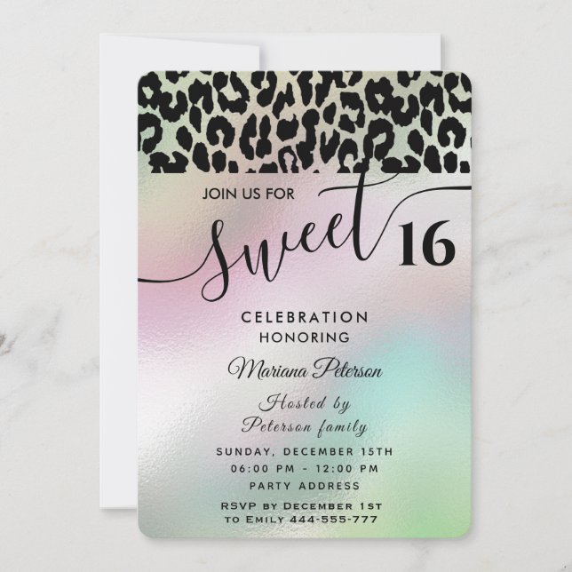 Guay Trendy atractivo leopard dulce 16 Invitación (Anverso)