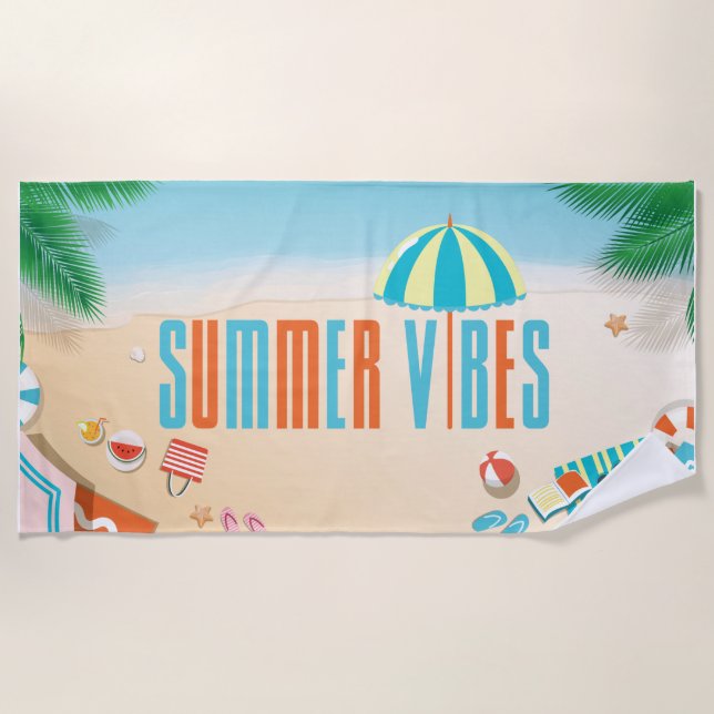 Guay Tropical Summer Vibes Summer Beach Toalla (Anverso)